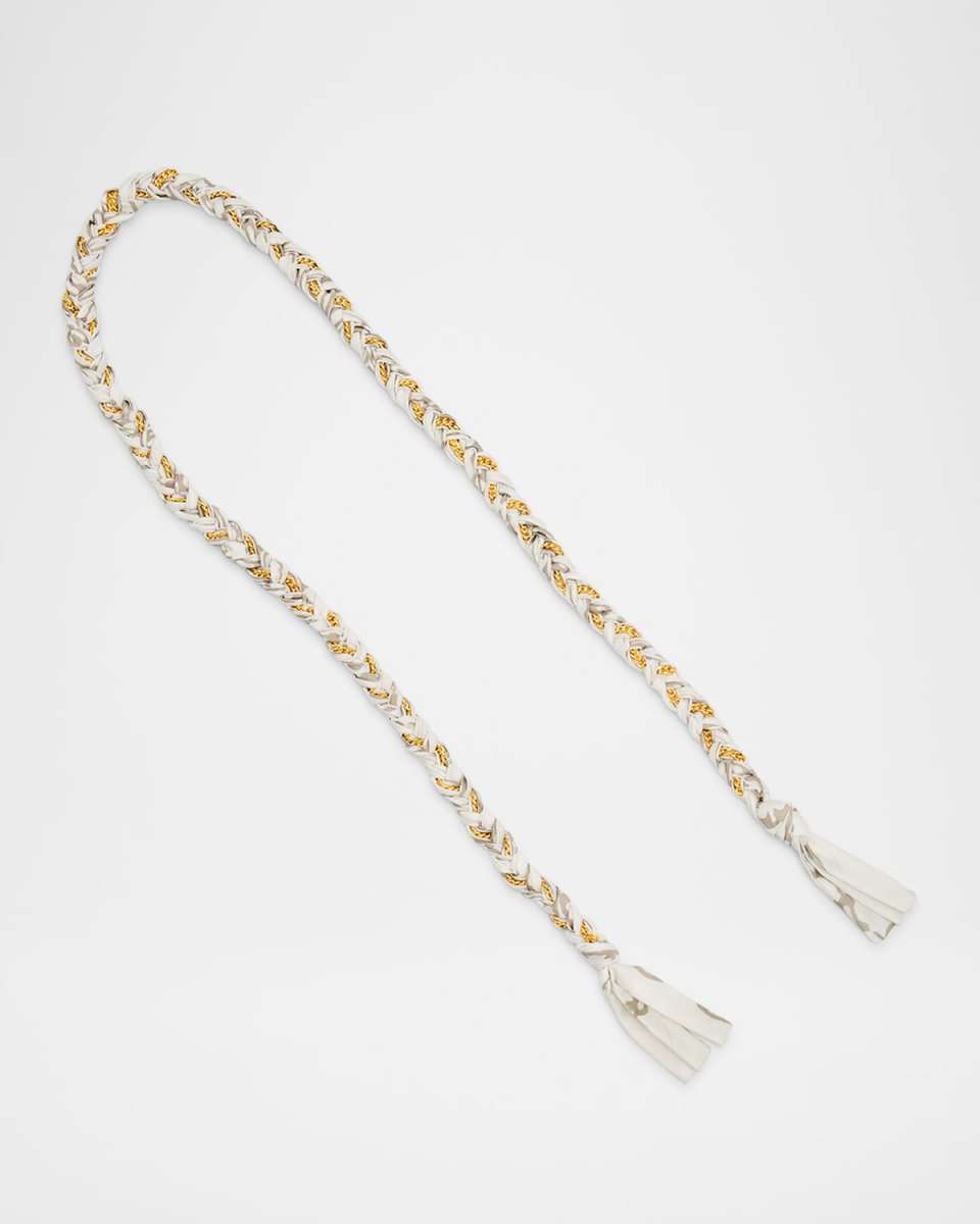 Woven Chain & Fabric Bag Charm Strap